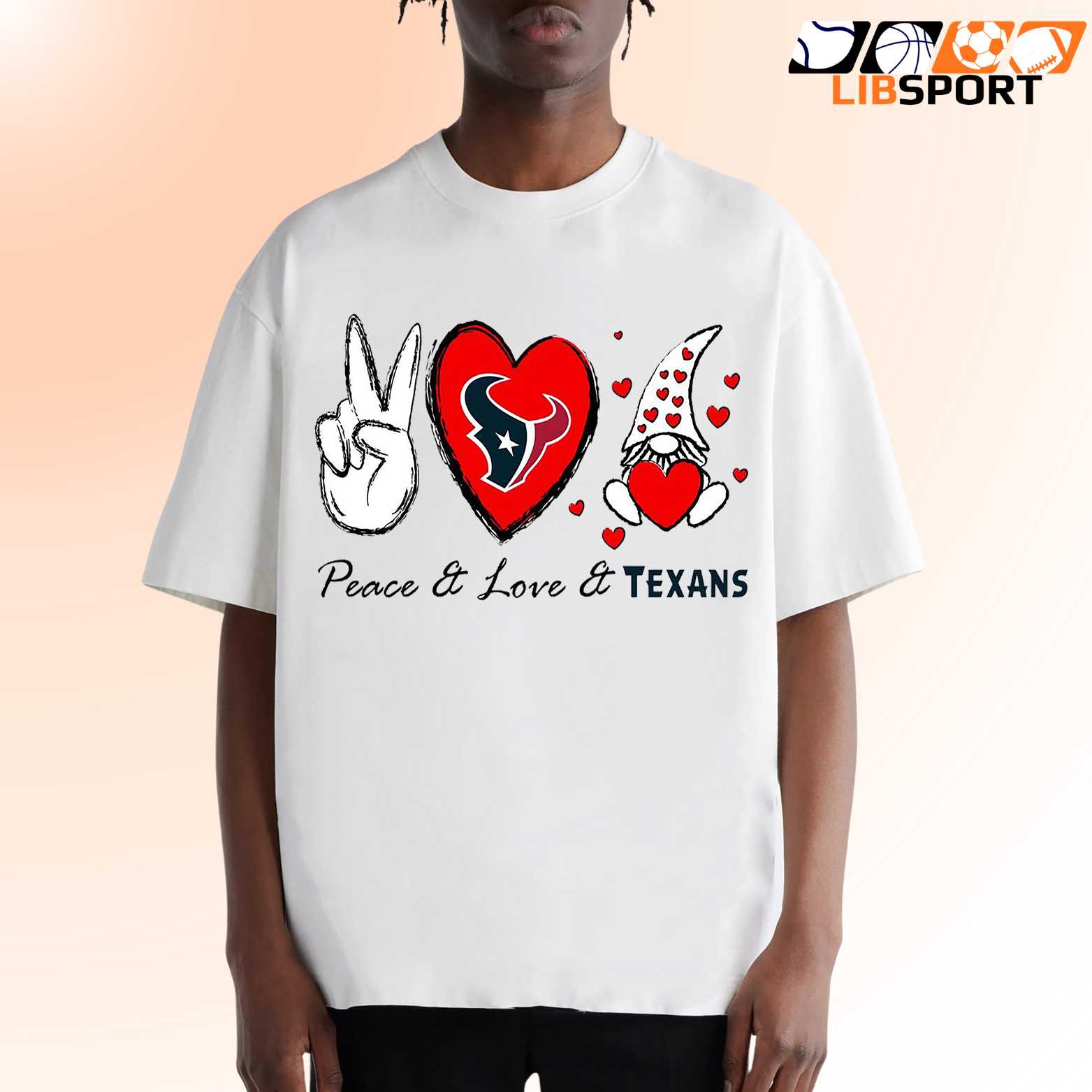 Peace Love Texans T Shirt, Houston Texans Graphic Tee, Unisex Nfl Fan Shirt
